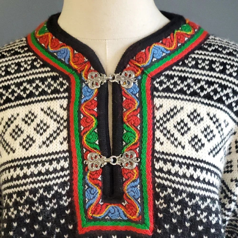 Dale of Norway Black With Multi Colored Sweater with Nordic Elegance - Picture 4 of 15